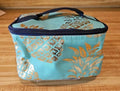Cosmetic Case Canvas NGIL Teal with gold Pineapples, Navy Accents, Never Used