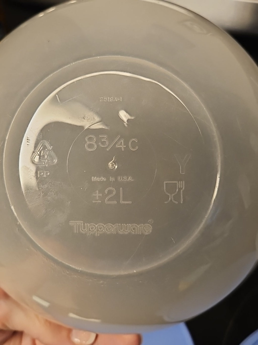 Set Of 2 Vintage Tupperware Wonderlier Bowls W Blue Lids 8 3/4 & 12 Cup