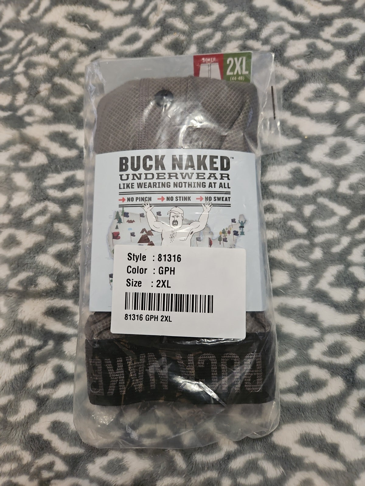 Duluth Trading Company Men's Buck Naked Boxers Graphite Gray 2XL NIP