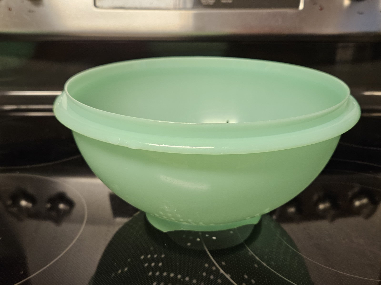 Vintage Tupperware Jadeite Green 9'' Pasta Strainer Colander W Lid #339 & #516