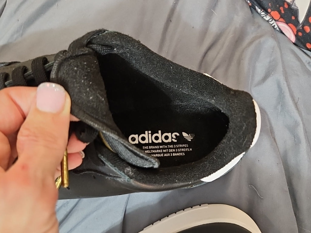 Adidas La Marque Aux 3 Bandes Mens Black Sneakers EH1690 SZ 10.5
