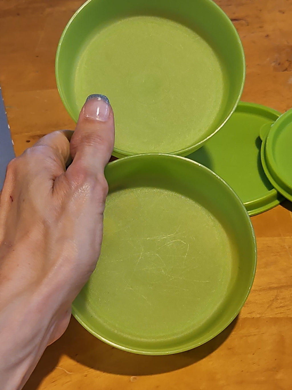 Set Of 2 Vintage Tupperware #1286 Little Wonders Bowls With Lids Green EUC
