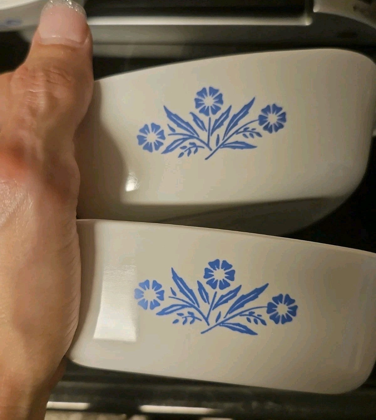 Set of 4 Vintage Corning Ware P-41-B Blue Cornflower Small Casserole 1-3/4 Cup