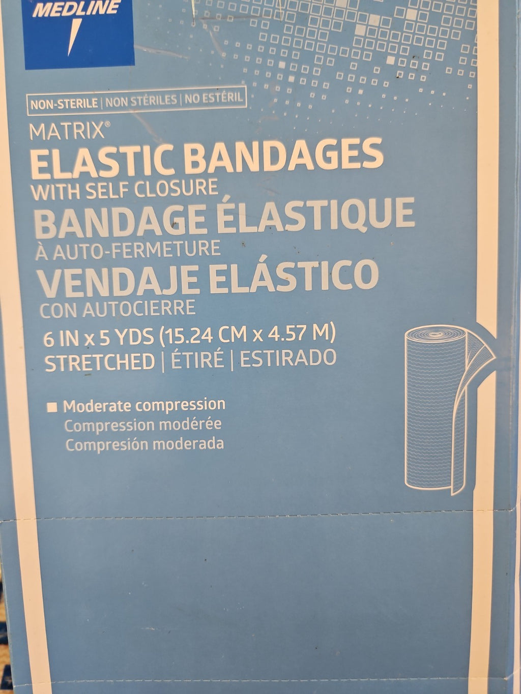 Lot Of 6 Medline MDS087006LFH Bandage, Elastic, Matrix, 6" x 5 yd, Self Closer