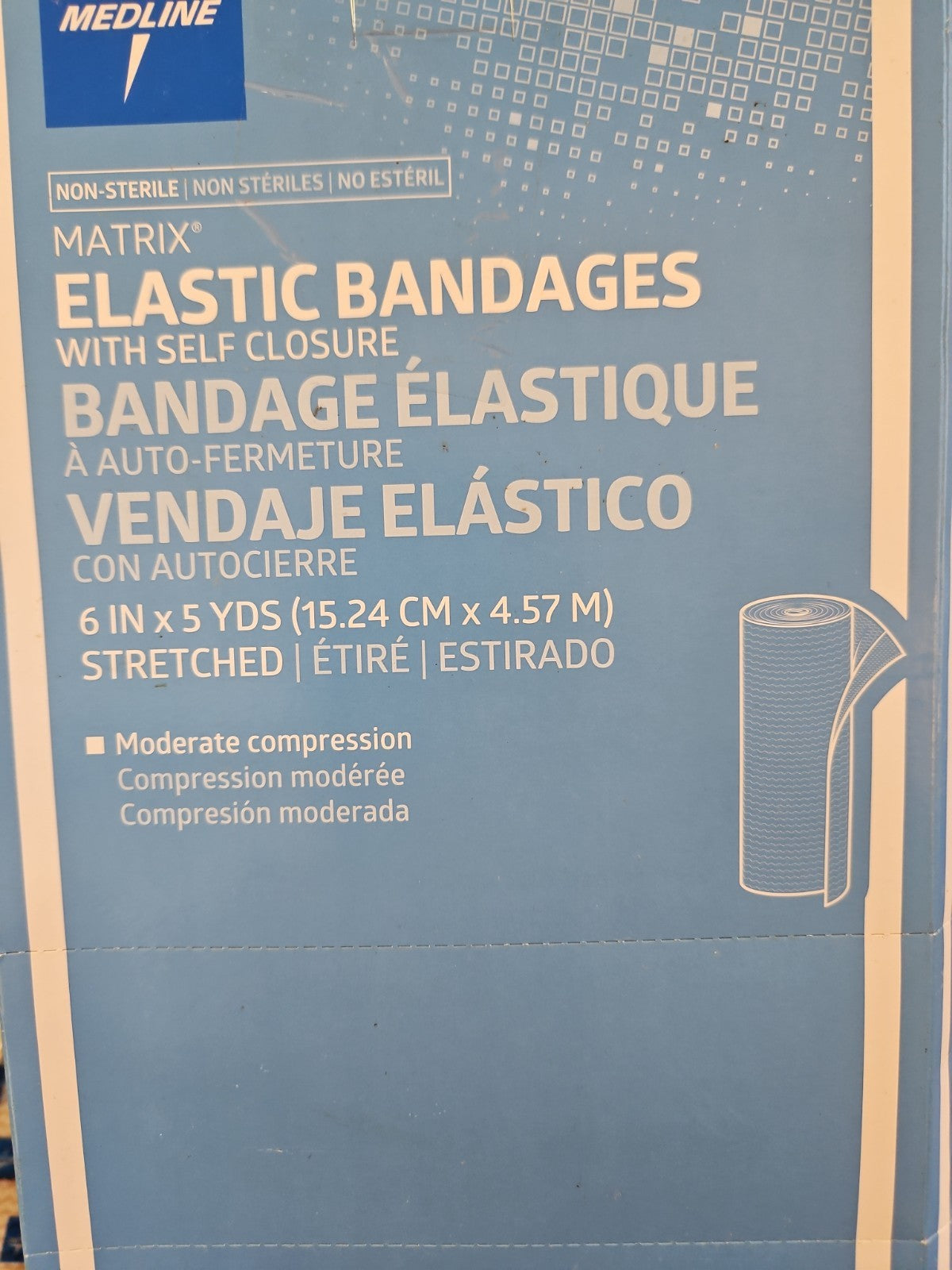 Lot Of 6 Medline MDS087006LFH Bandage, Elastic, Matrix, 6" x 5 yd, Self Closer