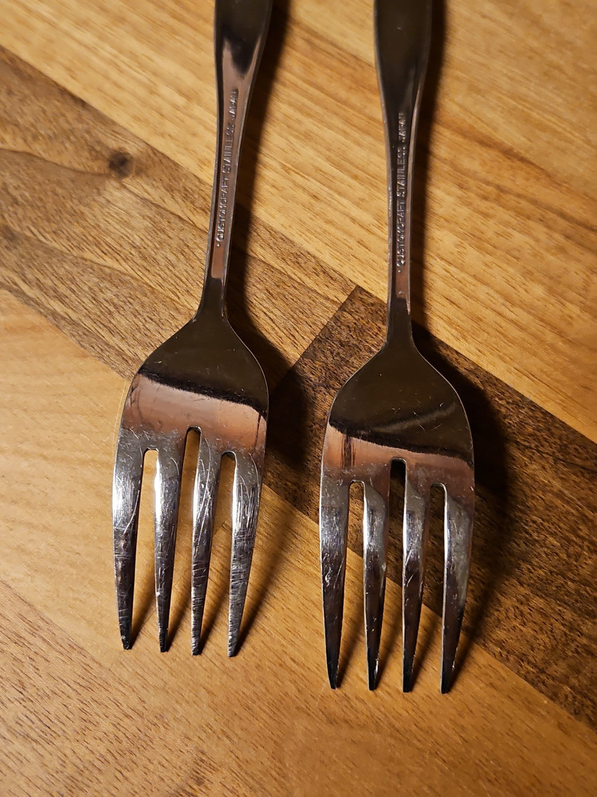Vintage CustomCraft Stainless Steel Flatware CUS10 4 Pc Service For 2 Roses