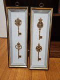 Set Of 2 Vintage MCM Turner Wall Accessory Ornate Kings Knights Gold Keys
