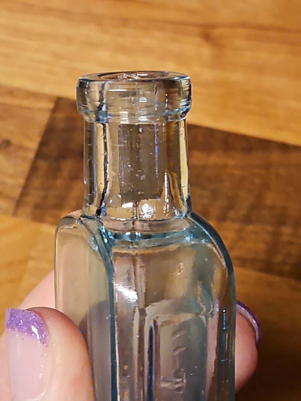 Set Of 3 Sec Gen 1900's Antique Three In One 3 in 1 Oil Co Blown Glass Bottles