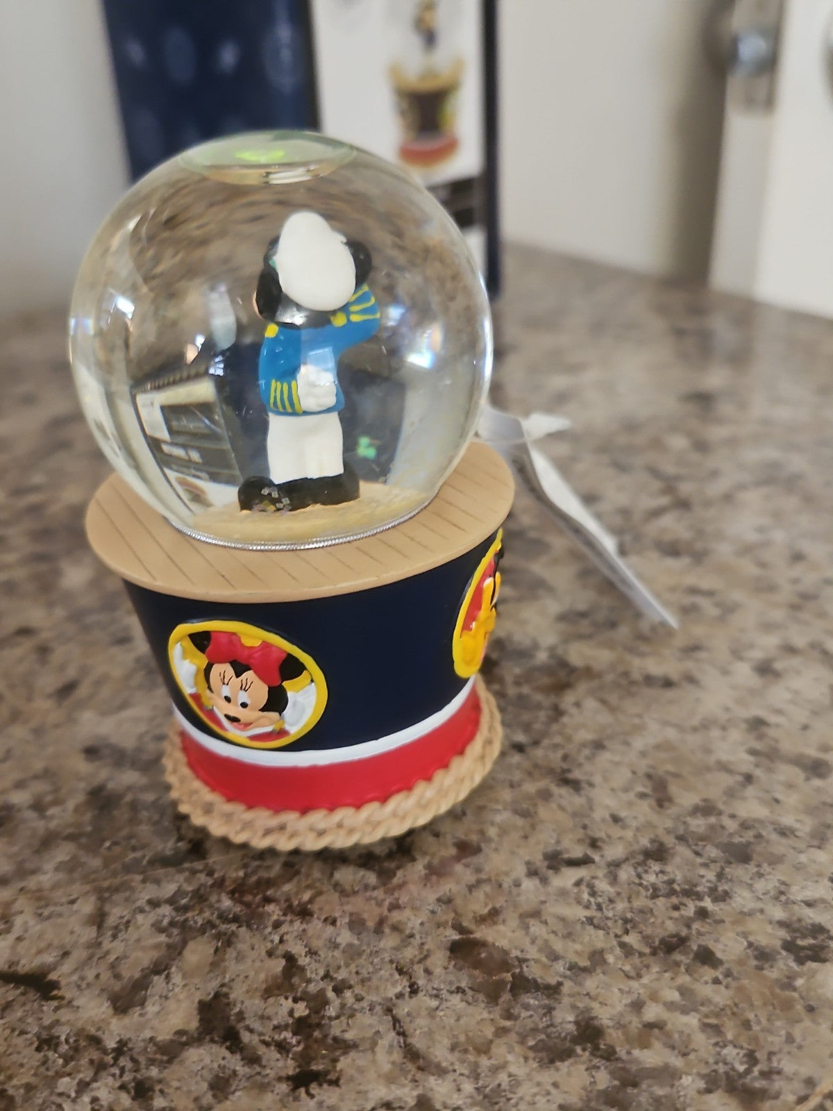 NIB Disney Cruise Line Captain Mickey Mouse Snow Globe Nautical Character Base
