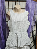 Banana Republic Women's A Line Sleeveless Blouse Size 10 White W Navy Pinstripe