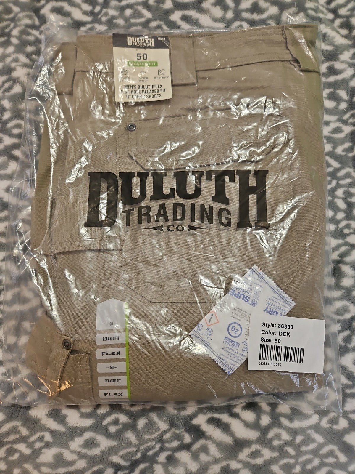 Duluth Men's Duluthflex Flex Fire Hose Relaxed Fit 11" Cargo Shorts Khaki Sz 50