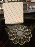 Princess House Fantasia Crystal Deviled Egg Serving Platter 10" #591 EUC In Box