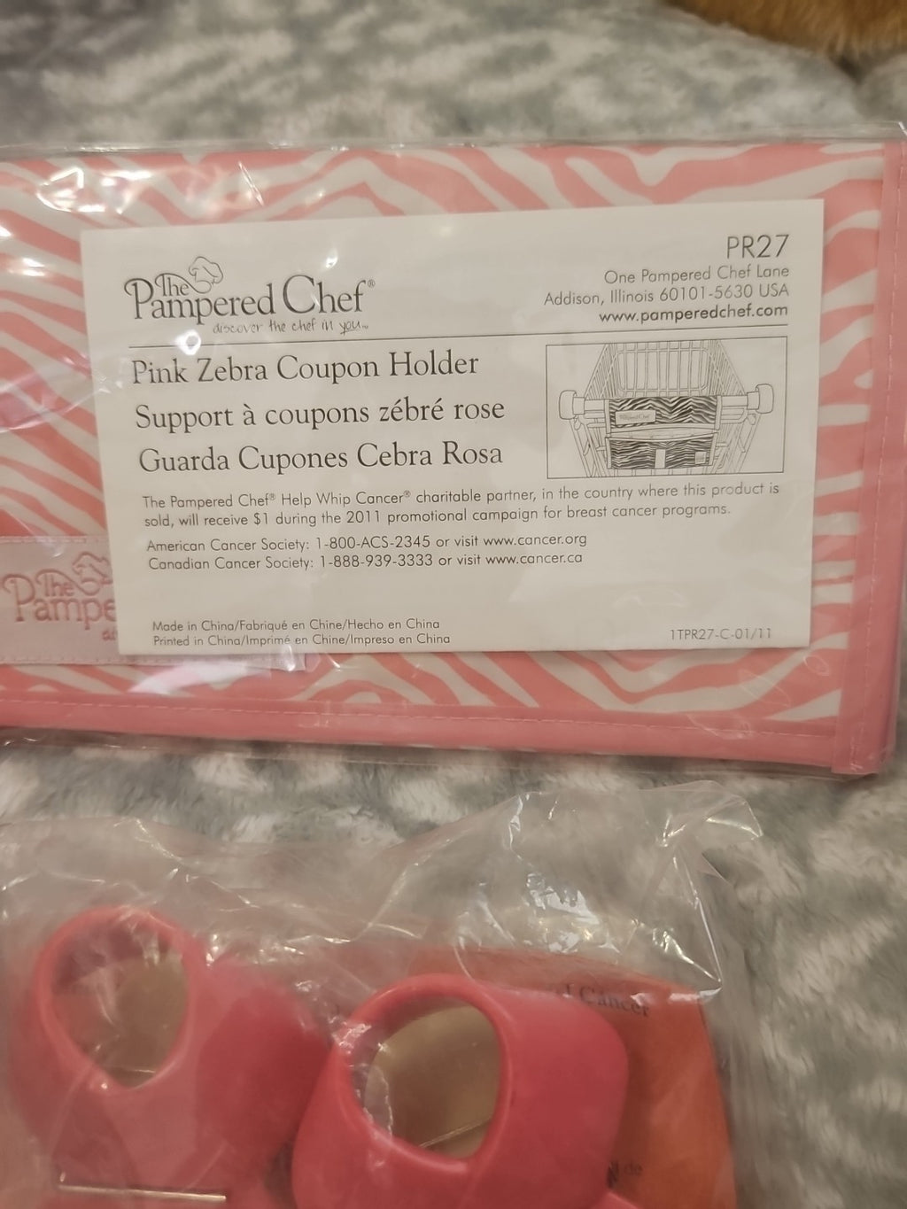 NIP Set Of Pampered Chef Help Whip Clip #9820 & Pink Zebra Coupon Holder #PR27