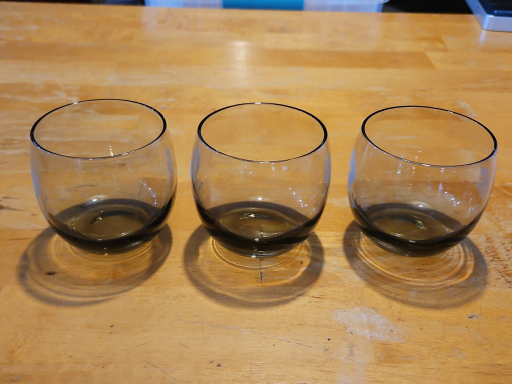 Set Of 6 NFL Miami Dolphins Rolly Polly Rocks Glasses Smoke Color 3.5" X 3"