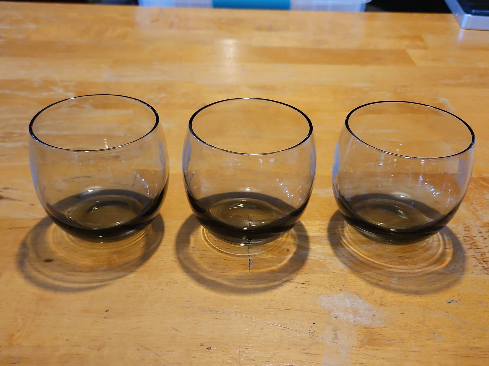 Set Of 6 NFL Miami Dolphins Rolly Polly Rocks Glasses Smoke Color 3.5" X 3"