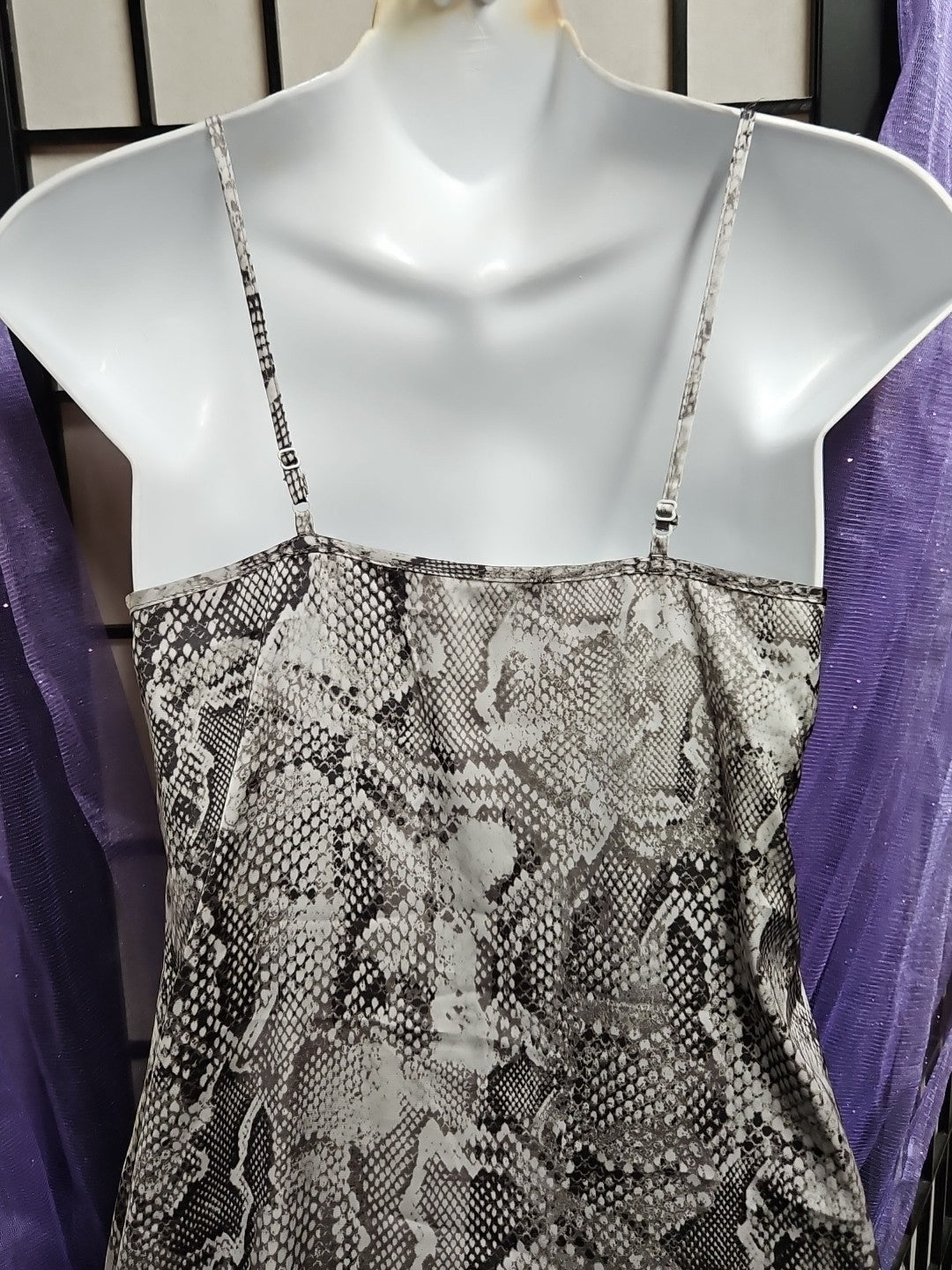 White House Black Market Python Snake Print Slip Dress Size P 00 Super Silky!
