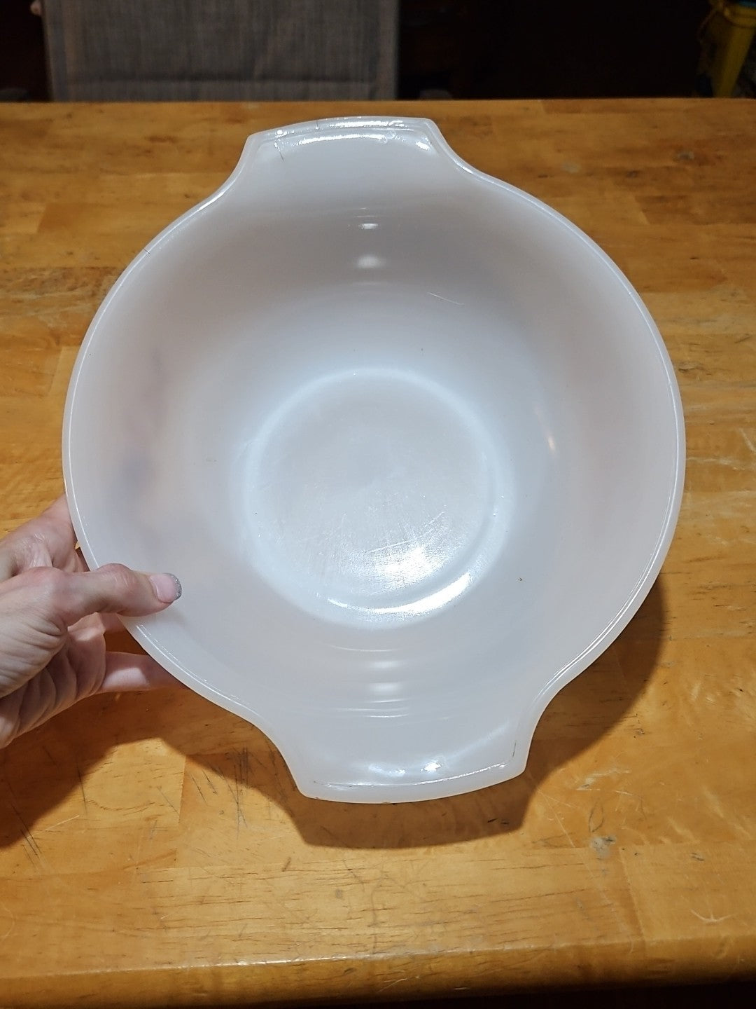 Vintage Glasbake Autumn Leaf Jewel Tea China 4 Qt Cinderella Mixing Bowl J-2357