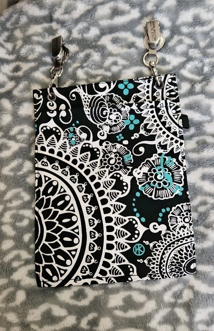 Hip Klips Thermal Bali Teal XL With Teal Gem Accents RFID EMF Lined Pocket