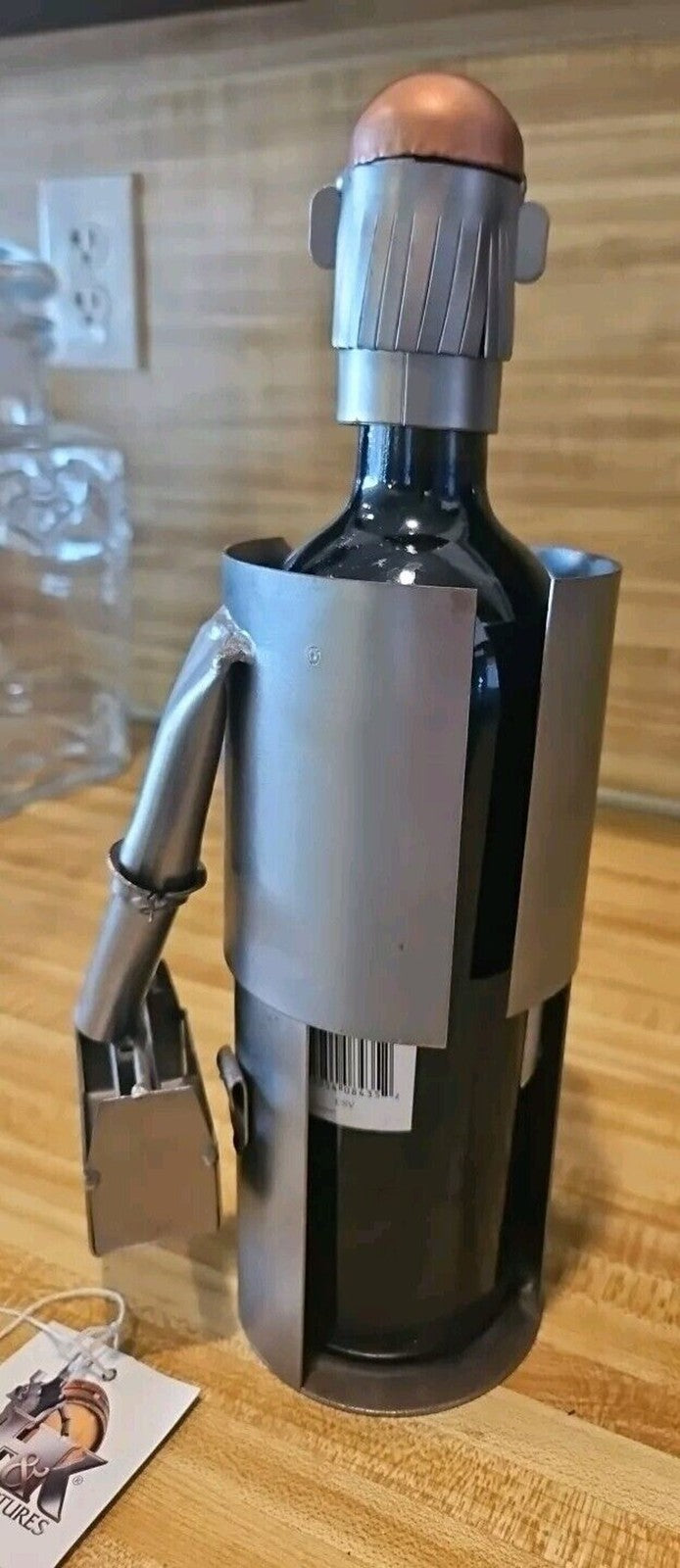 H&K Steel Sculpt￼ure Wine Bottle Holder-Carpenter-Handmade Ltd. Edition