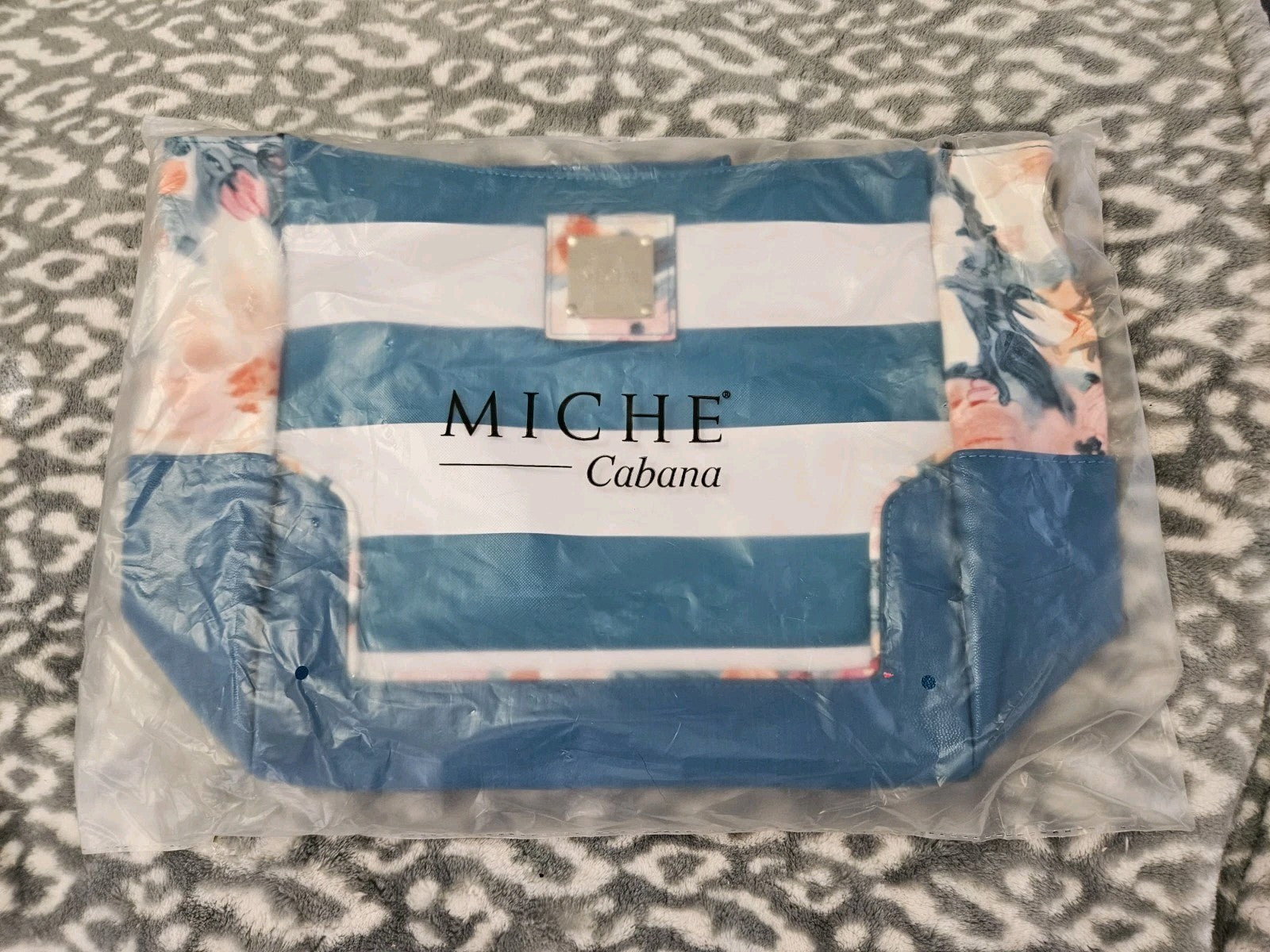 New In Package Retired Miche Demi Shell "Cabana" Faux Leather Teal White Floral