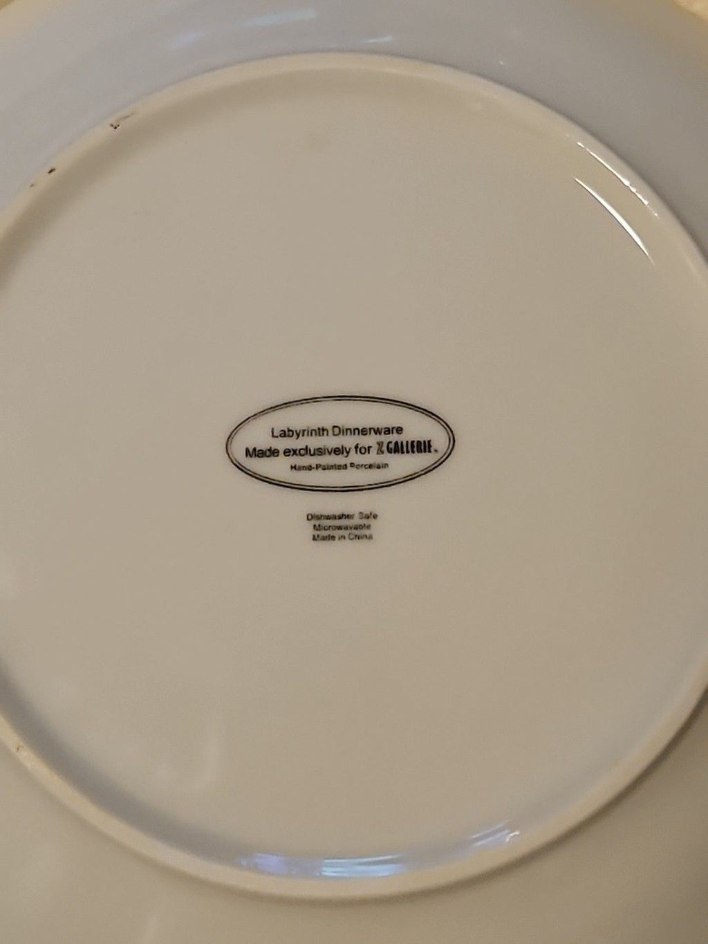 Lot of 5: Z-Gallerie Black & White Labyrinth Salad Plate 8.5" - No Chips, Cracks