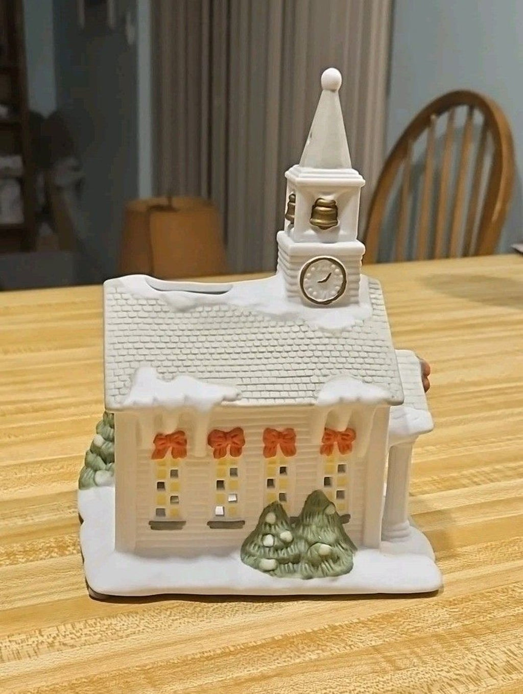 Partylite Tea Light Candle Holder Retired P0428 Christmas Church 9"Hx5"x6.5"