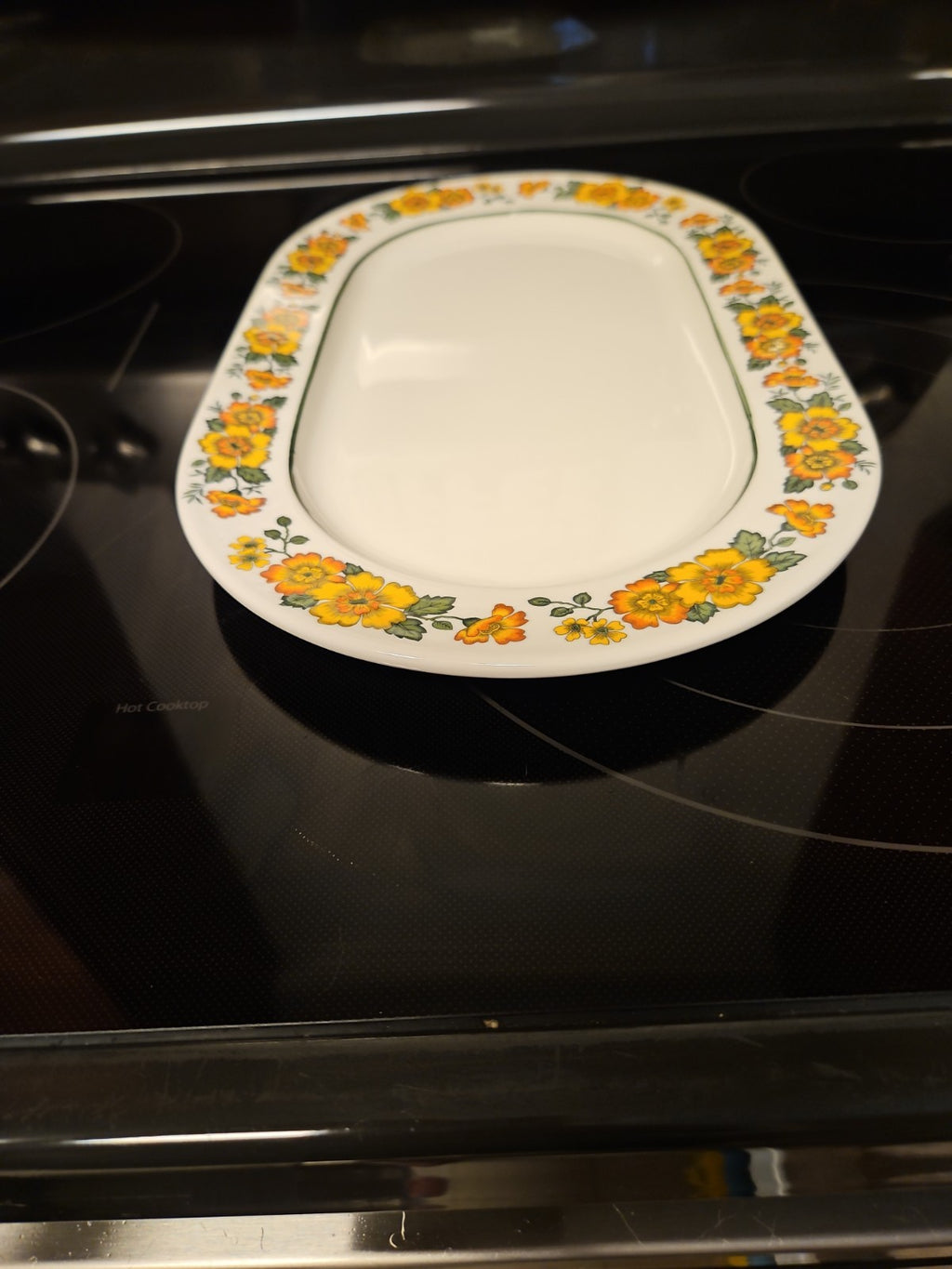 Vintage Villeroy & Boch Cottage Platter  13” x 8” Yellow And Orange Flowers EUC