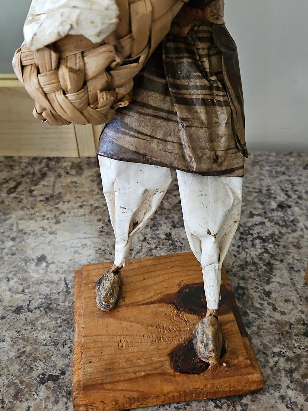 Set of 2 Vintage Paper Mache Mexican Folk Art Sculptures Farmers With Harvest