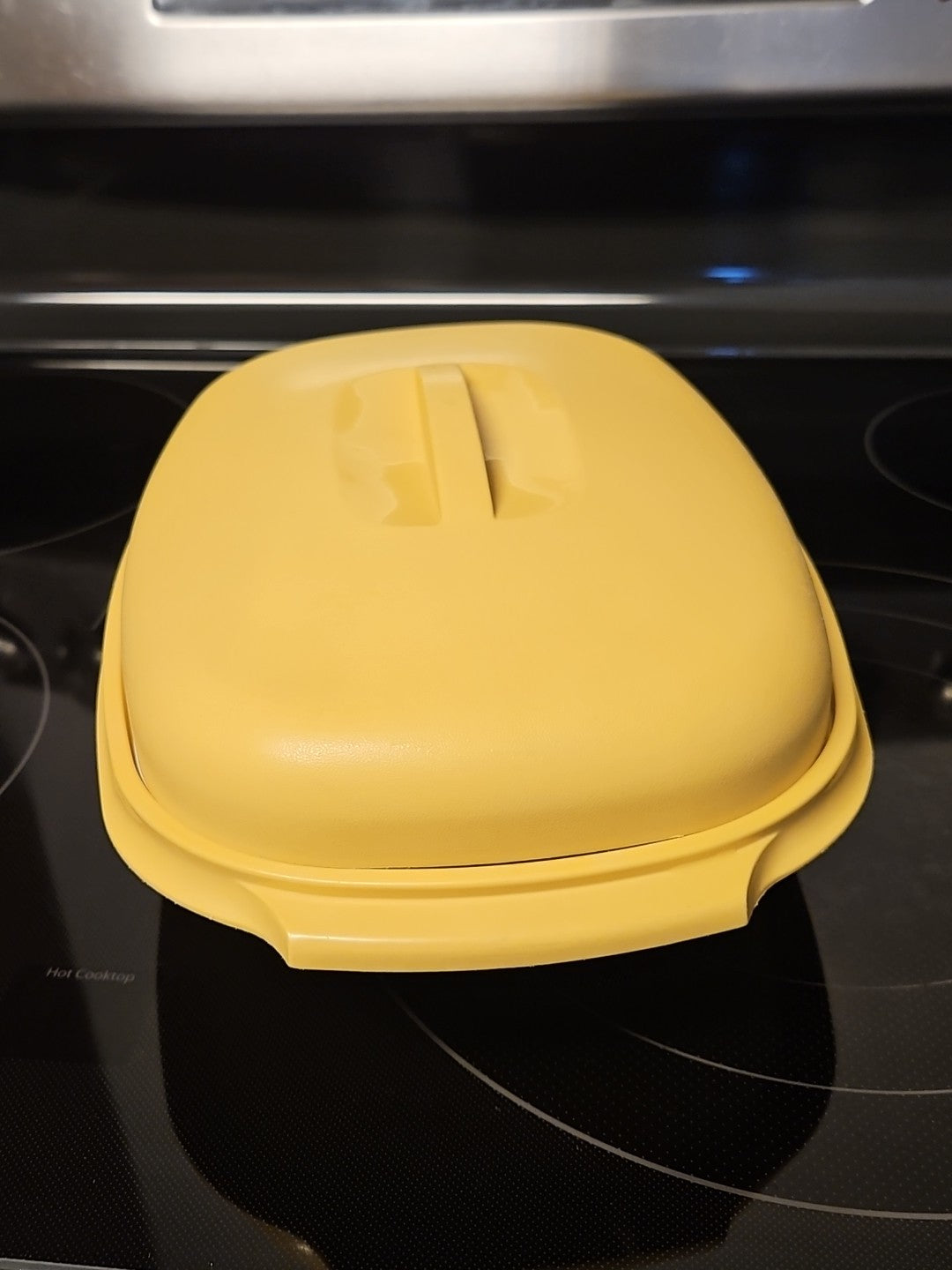 Vintage Tupperware Microwave Steamer #1273 Harvest Gold 3 Piece Set