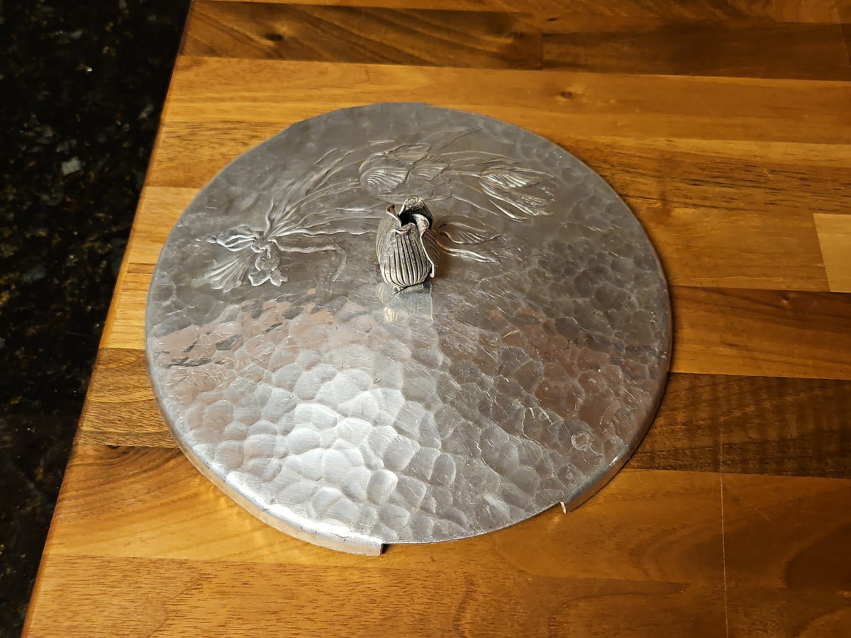 Vintage Rodney Kent Hammered Aluminum Lid Tulip Finial Replacement Topper