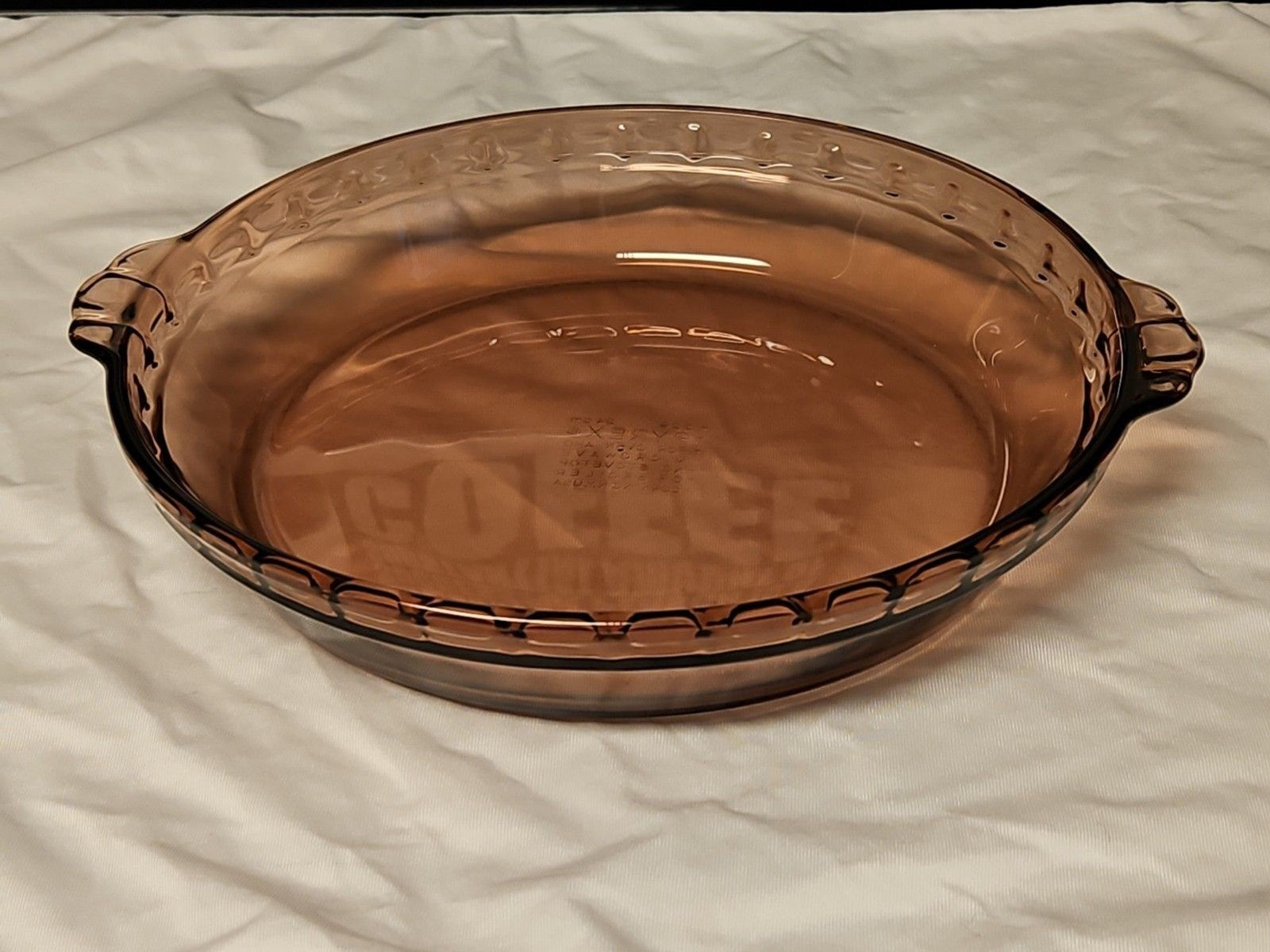 Vintage Pyrex Purple Amethyst Glass Pie Plate Fluted With Handles 9.5" #229
