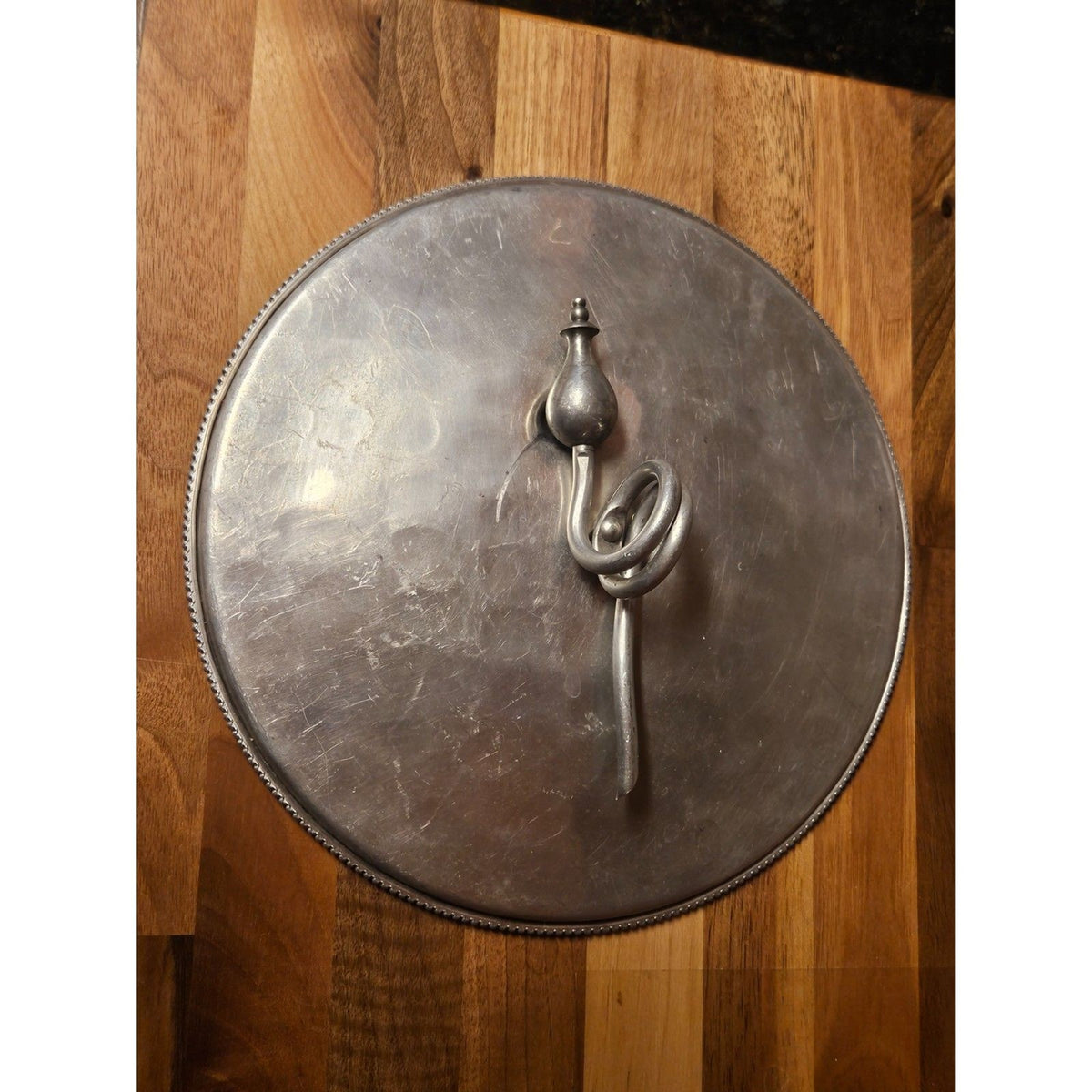 3pc Vintage Buenilum Hammered Aluminum Casserole Serving Set W/ Pyrex 024 & Lid
