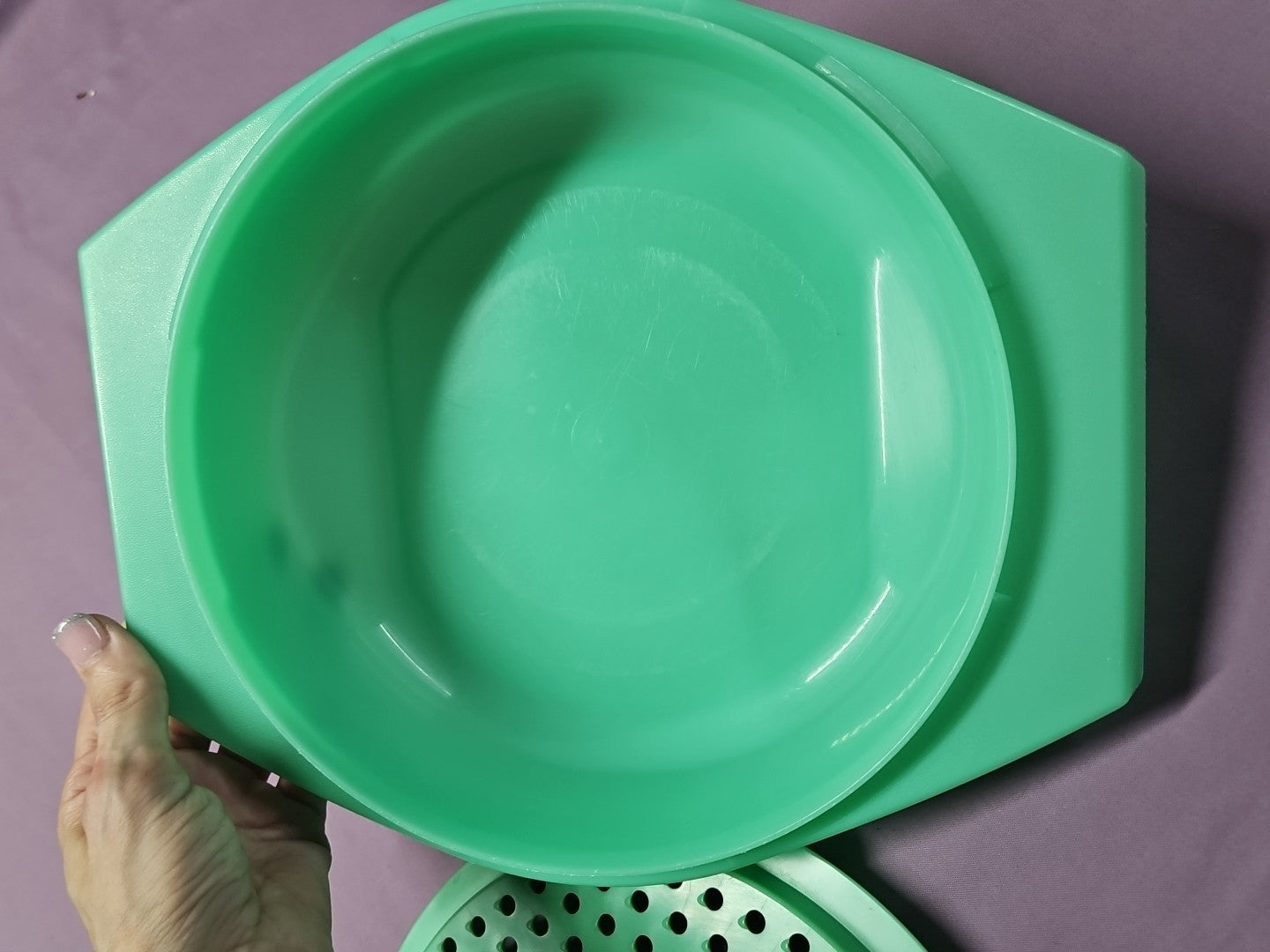 Vintage Tupperware Cheese Grater W/Bowl Jadeite Green 2 Pc Set - No Lid