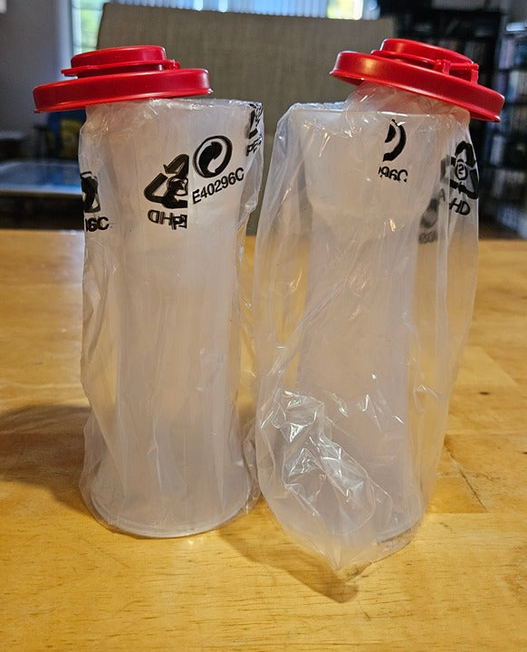 NIP Tupperware Large Salt & Pepper Shaker Set Fiesta Red