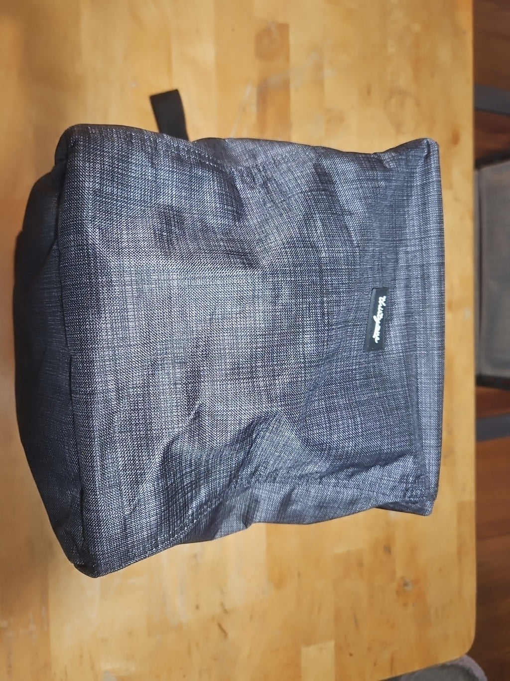 Thirty-One Medium Utility Tote Charcoal Crosshatch Dark Gray Personalized