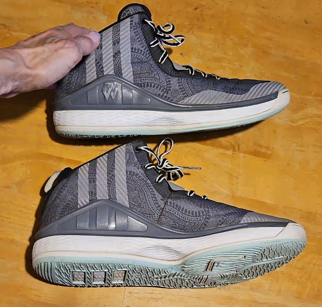 Adidas J Wall 1 Woven Paisley Grey & White Men’s Size 10 Basketball Shoes