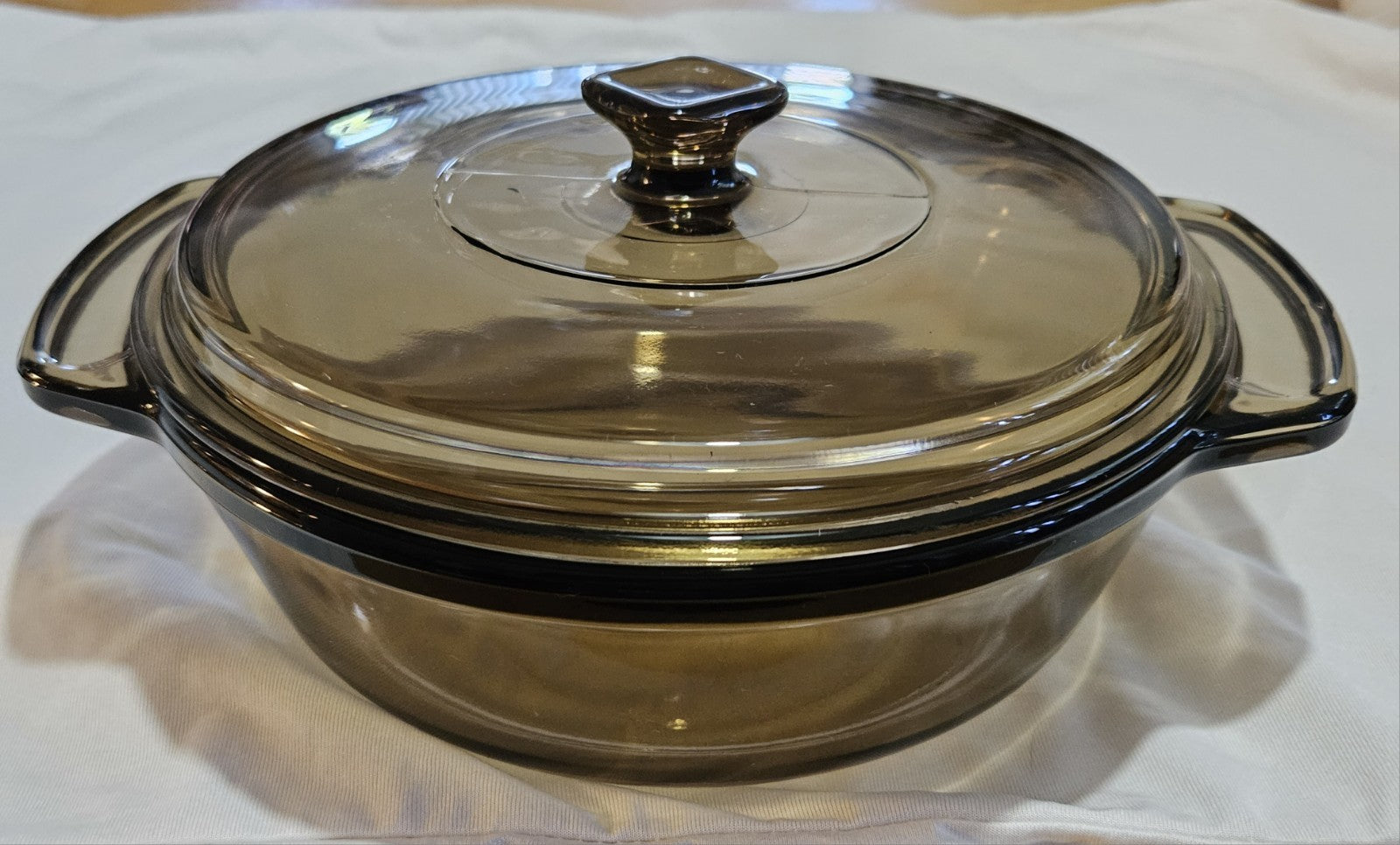 Vintage Anchor Hocking Brown Glass 1.5qt Casserole Dish w/ Lid #1037