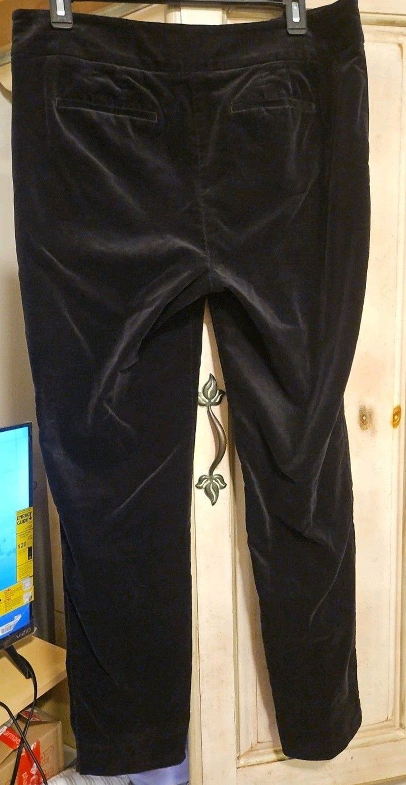 Talbots Black Velvet Chatham Womens Pants Size 8 Side Zip