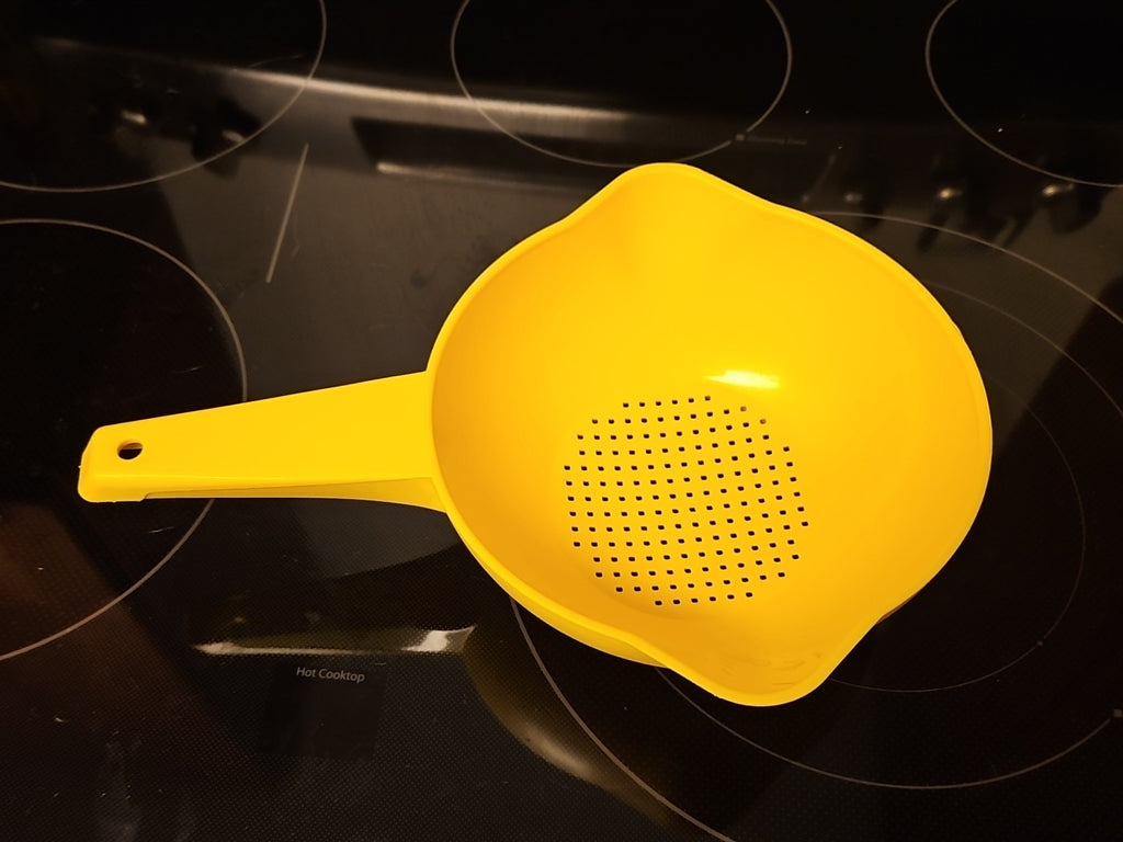 Vintage Yellow Tupperware Small 1 Quart Colander Strainer #1200