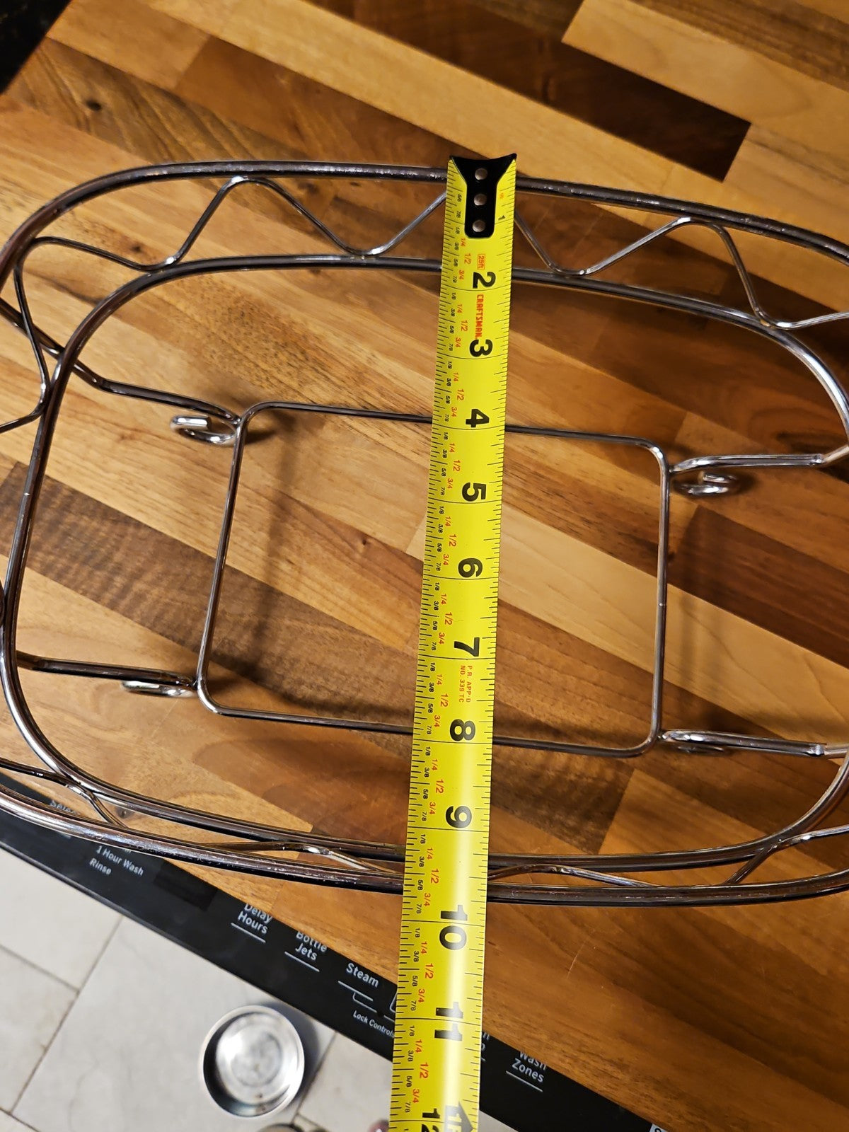 Vintage Chrome Wire Casserole Dish Holder Stand Cradle Rack 13.25 X 9.75 No Dish