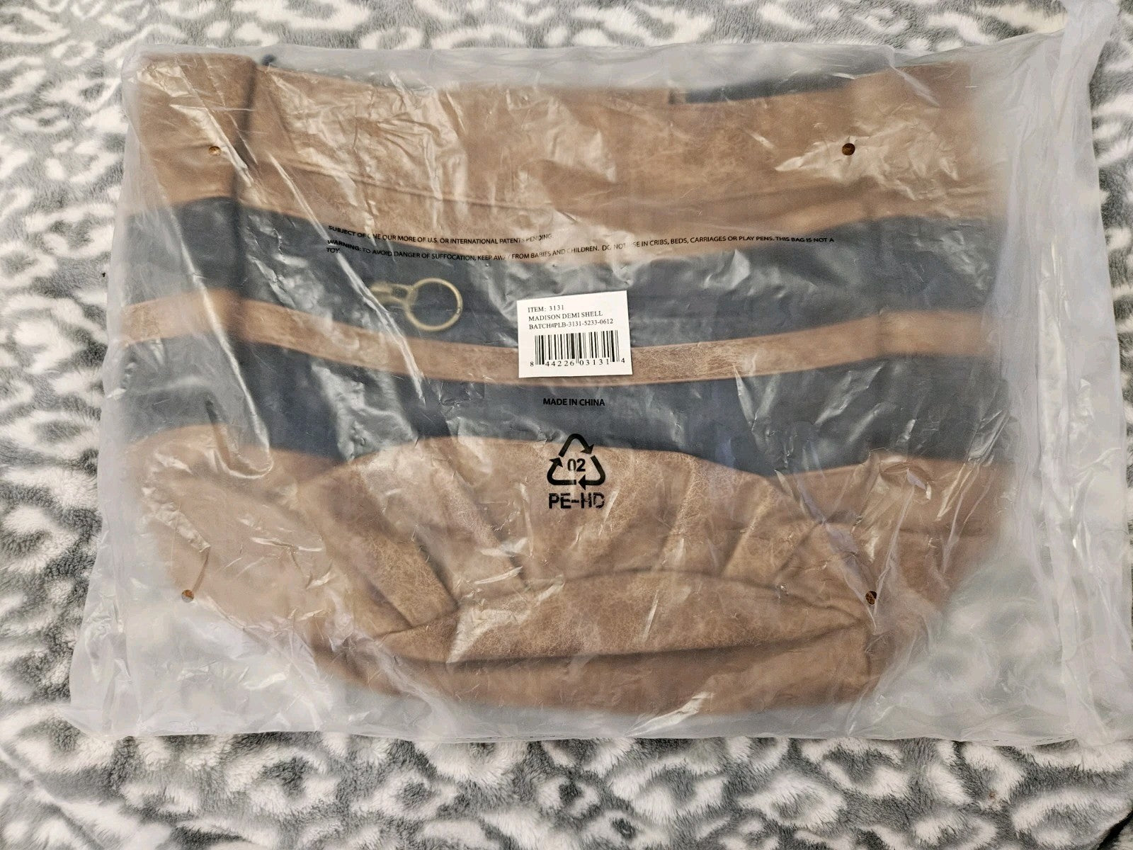 New In Package Retired Miche Demi Shell - Madison Dark Blue & Tan Faux Leather