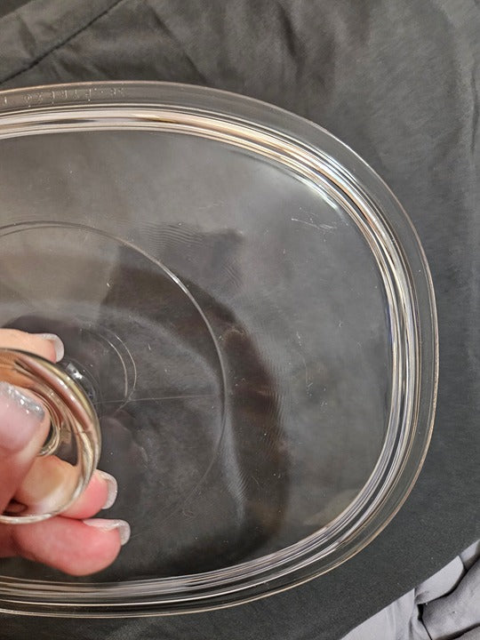 Vintage Pyrex Replacement Lid Pyrex F12C Clear 9.75" x 7.5" EUC