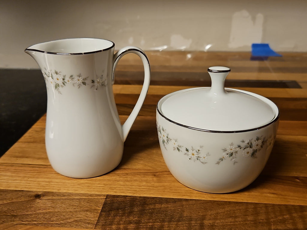 Vintage Noritake Annabelle Sugar Bowl and Creamer Set #6856 Made In Japan