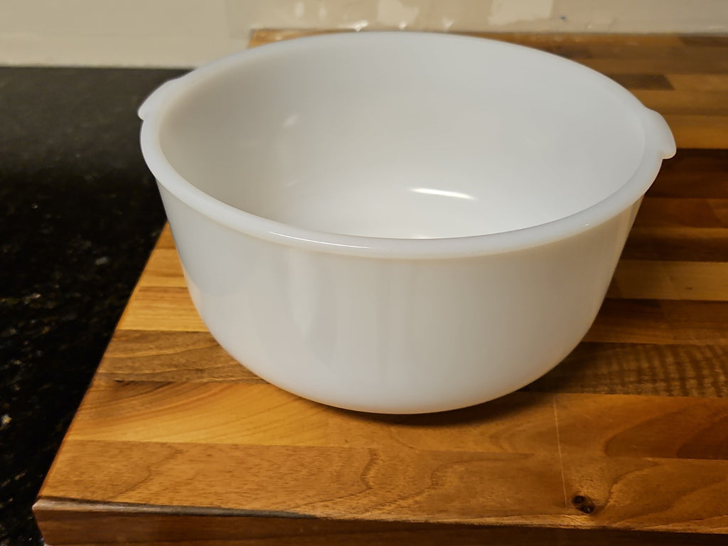 Vintage Glasbake Made for Sunbeam Mixer  19CJ Large White Milk Glass Mixing Bowl