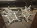 Vintage Pair Of 2 Hamon Glass Hand Blown Glass Lay Down Flower Bud Vases