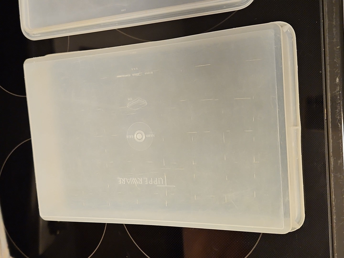 Vintage Tupperware Handolier #290 Sheer Rectangle Keeper With #291 Lid READ