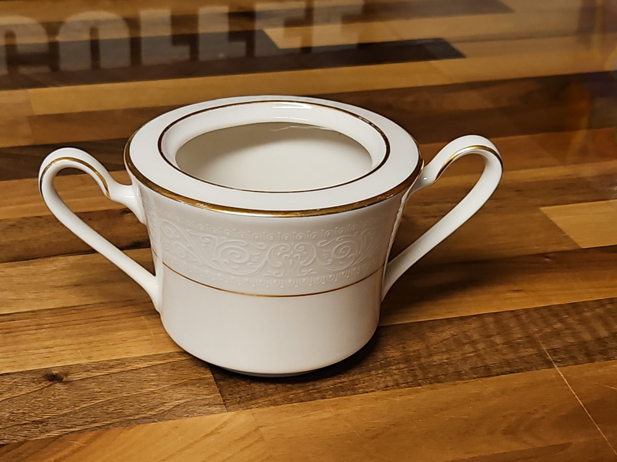 Vintage Noritake Tulane 7562 Sugar Bowl Ivory Gold Trim No Lid Bowl Only