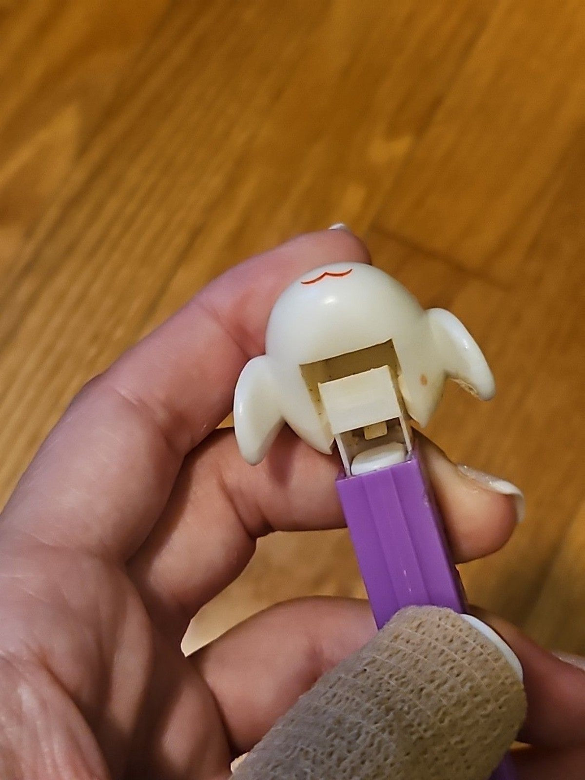 Vintage White Lamb Red Bow Purple 1979 Pez 4 Inch Dispenser With Feet