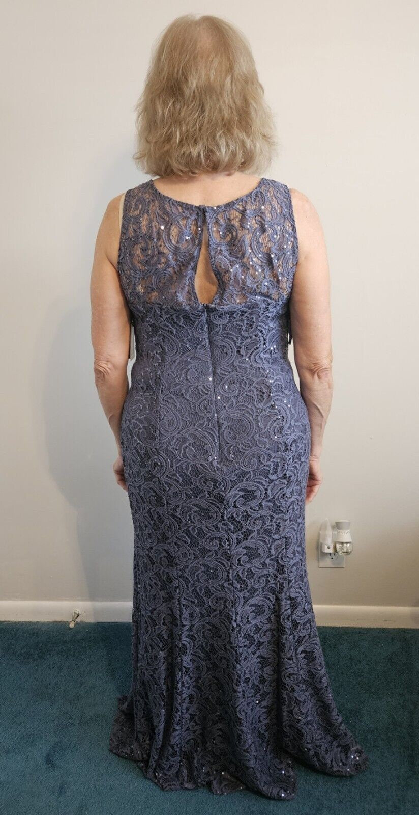 David's Bridal Mother of the Bride NWT Wedgewood Blue Stock Size 6 Unaltered