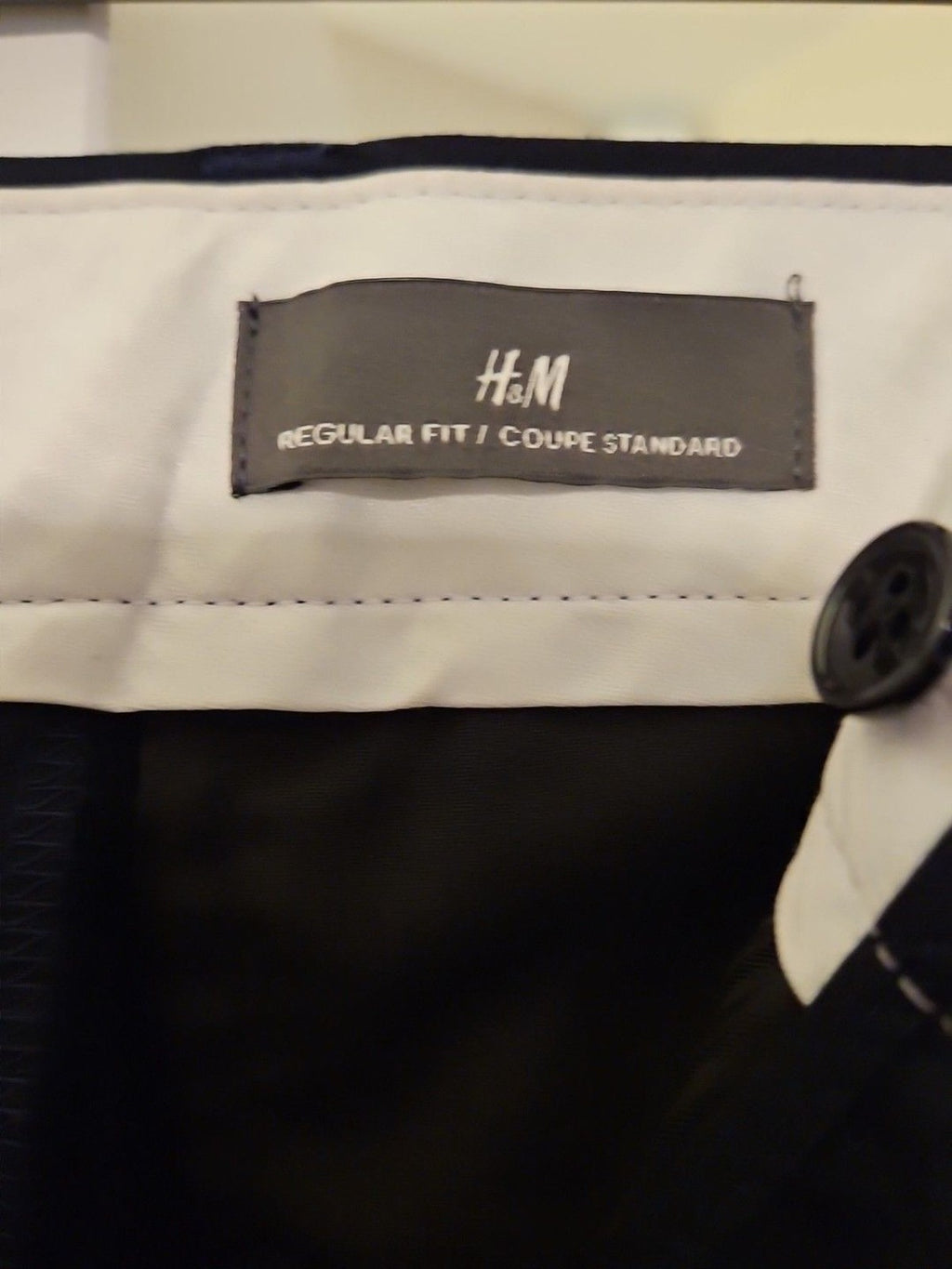 H&M Men's Regular Fit Coupe Standard Dress Pants Navy Blue Size 36 R NWT